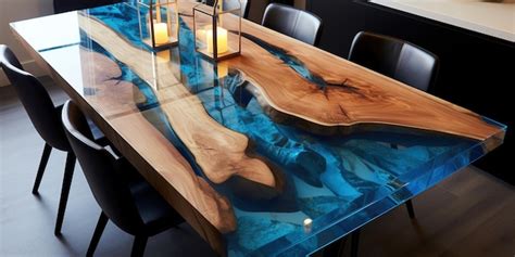 Decorative Table Epoxy Resin Products In The Office Premium Ai