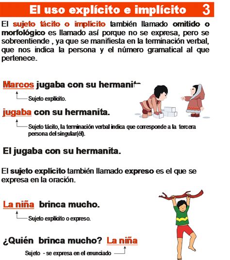Implicito E Explicito - SUJETO IMPLÍCITO Y EXPLÍCITO - todo para tu clase