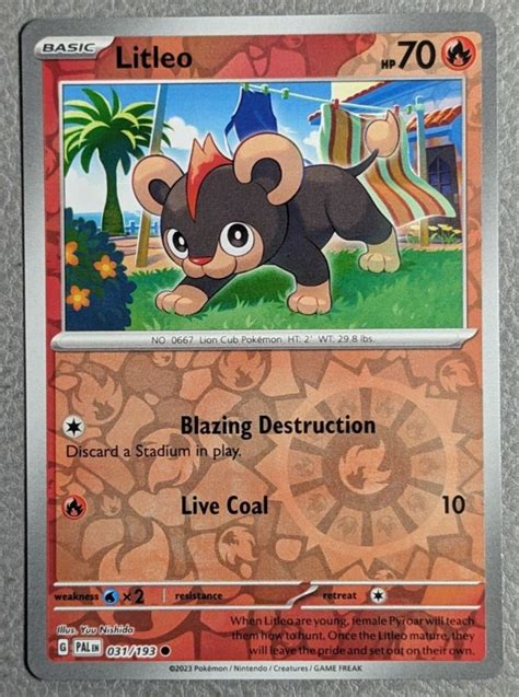 Litleo Reverse Holo Nm Pal Paldea Evolved Pokemon Card Ebay