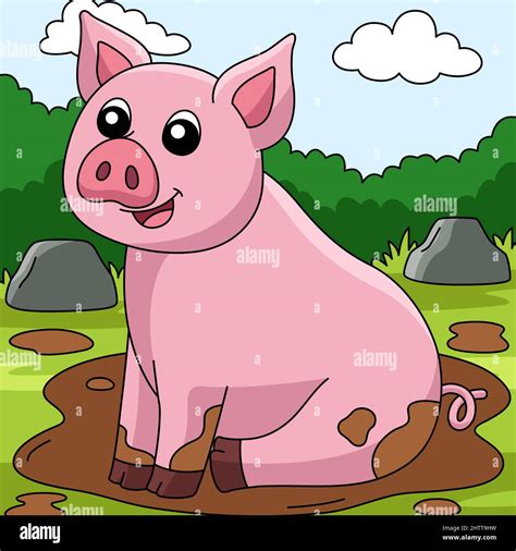 Pig Cartoon Colored Animal Illustration Stock Vector Image & Art - Alamy