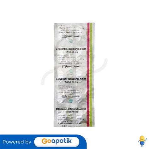 Ambroxol Hydrochloride Errita 30 Mg Strip 10 Tablet Kegunaan Efek