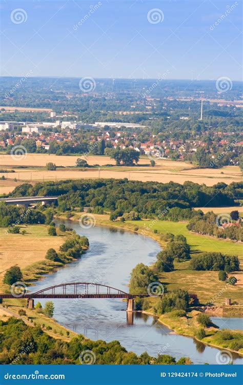 Bridge On The Weser River In Germany Stock Photo Image Of Prince