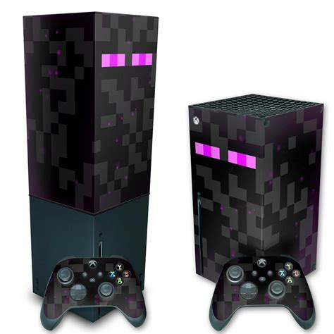 Kit Xbox Series X Skin E Capa Anti Poeira Minecraft Enderman Pop