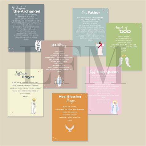 Printable Prayer Cards for Kids Catholic Prayer Cards 5x8 In. Prayer ...