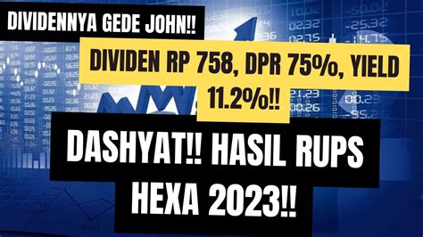 Dashyat Hasil RUPS HEXA 2023 Dividen Rp 758 DPR 75 Yield 11 2