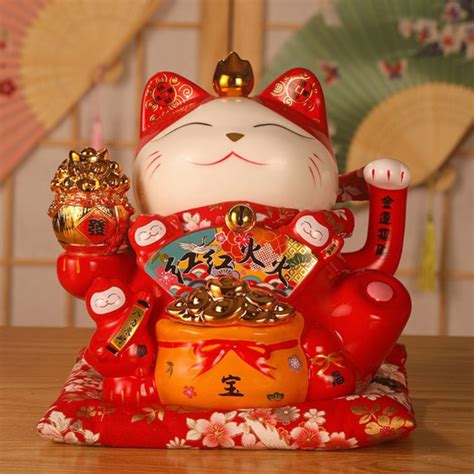 Jual Pajangan Kucing Dekorasi Imlek Patung Besar Set Hiasan Lucky Cat