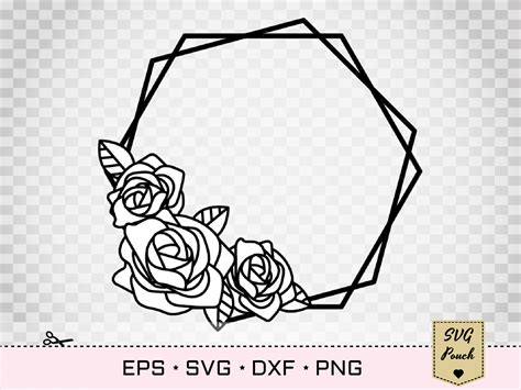 Rose Flower Border Wreath Svg By Svgpouch Thehungryjpeg