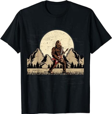 Bigfoot Playing A Electric Guitar Sasquatch Big Foot T Shirt Walmart