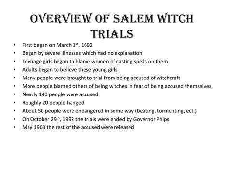 Ppt The Salem Witch Trials Powerpoint Presentation Free Download