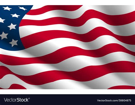 Closeup Rippled American Flag Royalty Free Vector Image