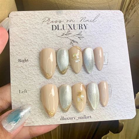 Jual Press On Nail Nude Cateye Glams Shopee Indonesia