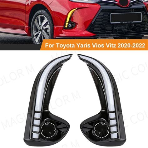 Car Front Bumper Led Daytime Running Light Drl For Toyota Yaris Vios