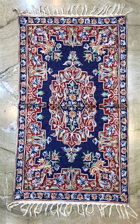 Kashmiri Silk Rug Kashmiri HandMade Rugs Embroidered Rug Etsy