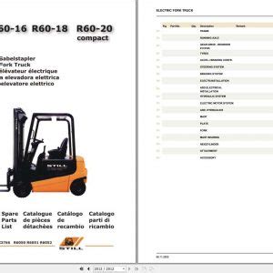 Still Electric Forklift Truck R I I I Compact Spare Parts List