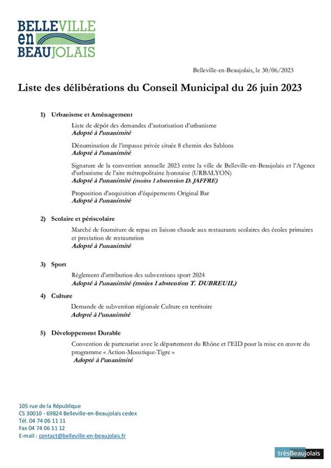 Calaméo Liste Des Délibérations CM 26 06 2023