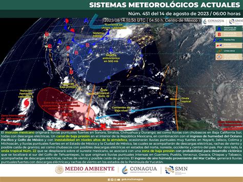 Clima M Xico Este De Agosto De Monz N Y Onda Tropical