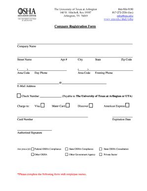 Fillable Online Uta Company Registration Form Uta Fax Email Print