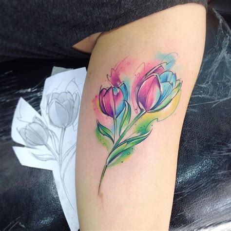 34 Colorful Tulip Tattoos And Their Creative Meanings Tattoos Win