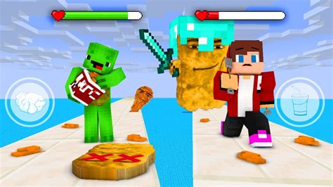 Jj And Mikey Vs Nugget Pvp Rush Game Maizen Minecraft Animation Youtube