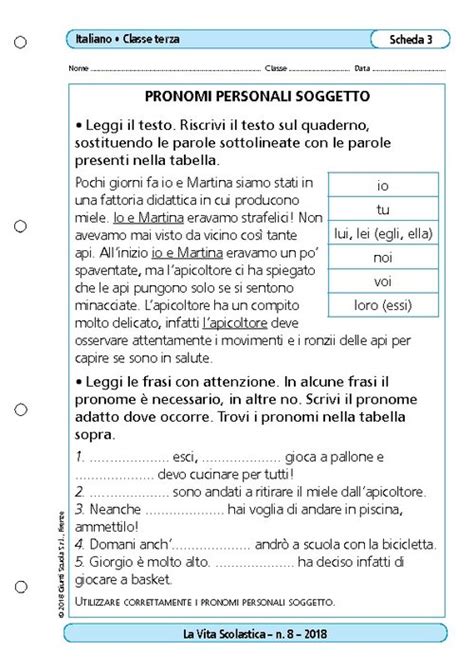 Pronomi Personali Soggetto Giunti Scuola