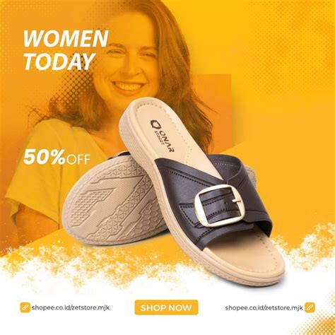 Jual Sandal Wanita Teplek Empuk Casual Size Sendal Slop Flat