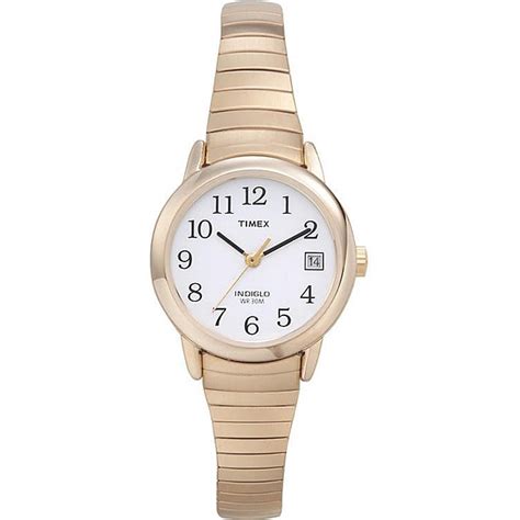 Timex Womens T2h351 Easy Reader Gold Tone Stainless Steel Expansion Band Watch 12998365