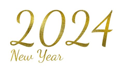 Texto Del Año 2024 En Degradado Dorado Vector PNG dibujos 2024 Texto