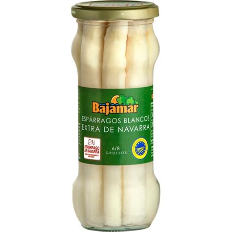 Espárragos blancos extra IGP de Navarra gruesos 6 8 piezas frasco 205 g