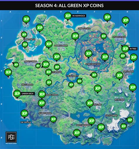 Fortnite Season 4 Xp Coins Locations Maps For All Weeks Pro Game Guides