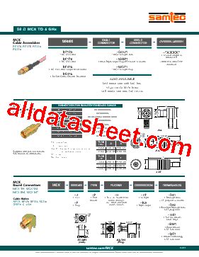 MCX J P H ST SM1 Datasheet PDF Samtec Inc