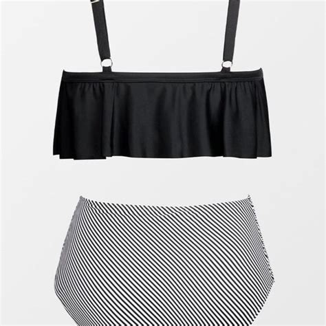 Cupshe Swim Nwt Cupshe Ruffle Bikini With High Waisted Bottom Size Ox Poshmark