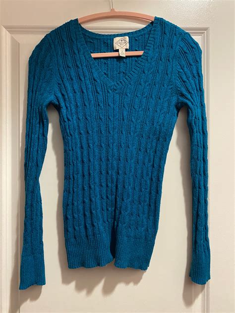 Beautiful Blue St Johns Bay V Neck Sweater S Small Etsy