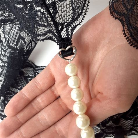 Sexy Crotchless Panties With Pearls Pearl Thong Crotchless Lingerie Crotchless Thong Etsy