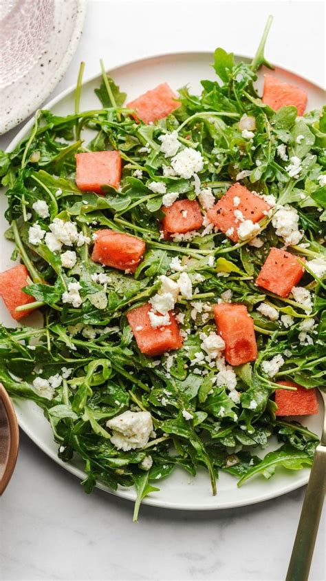 Arugula Watermelon Feta Salad Recipe Arugula Salad Recipes Arugula Watermelon Feta Salad