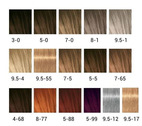 Schwarzkopf Brown Hair Color Chart Printable Templates Free