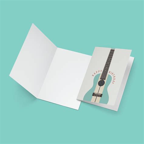 Ukulele Birthday Card Ukulele Player Retro Instrument Card T For