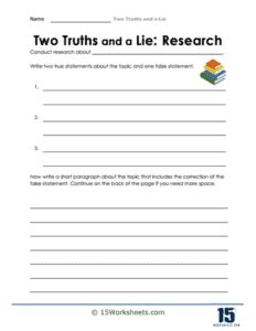 Two Truths And A Lie Worksheets Worksheets