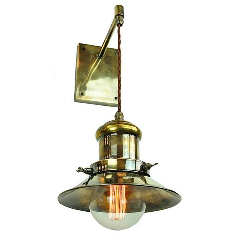 Edison Small Single Adjustable Height Wall Light Antique Brass