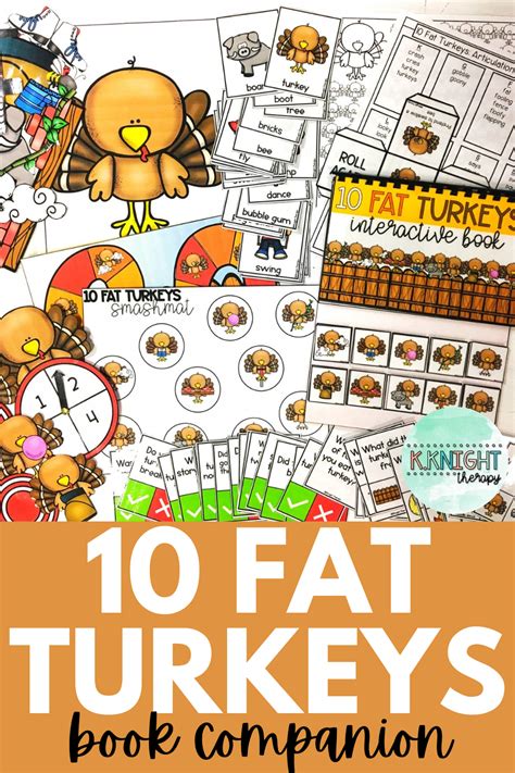 10 Fat Turkeys Book Companion Thanksgiving Fall Themed Speech Therapy