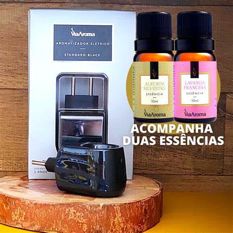 Aromatizador Difusor Eletrico Standard Tomada Black Matte Via Aroma