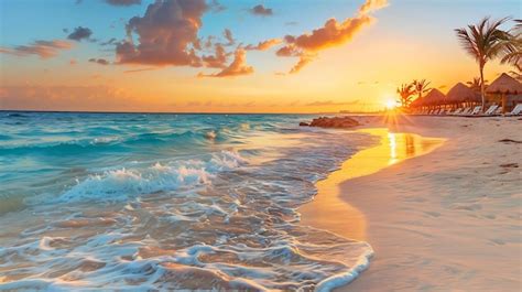 Premium Photo Sunrise Over The Beach In Cancun