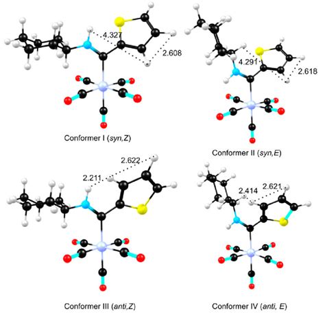 Dft Optimized Geometries Of Conformers Iiv Of 1 Showing Selected