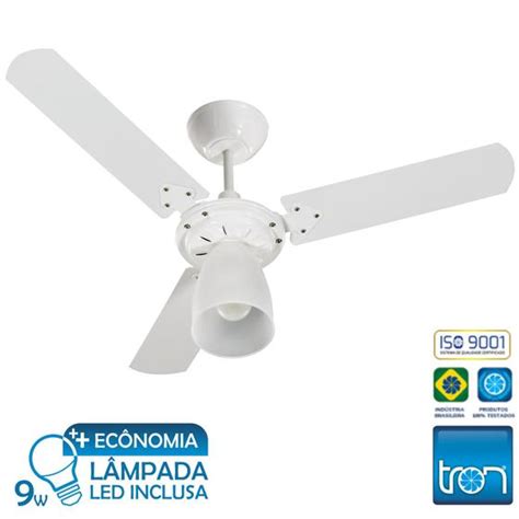 Ventilador De Teto Tron Marbela W Branco V C L Mpada Led W