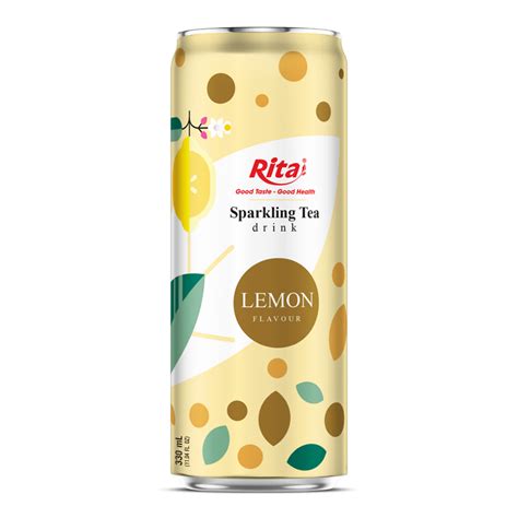 Carbonated Drink Sparkling Tea Drink Lemon Flavour 330ml Sleek Canned