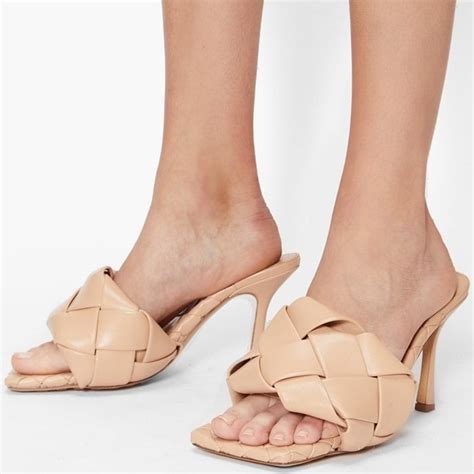 Bottega Venetas Crunch Lux Sandals With Elongated Square Open Toes