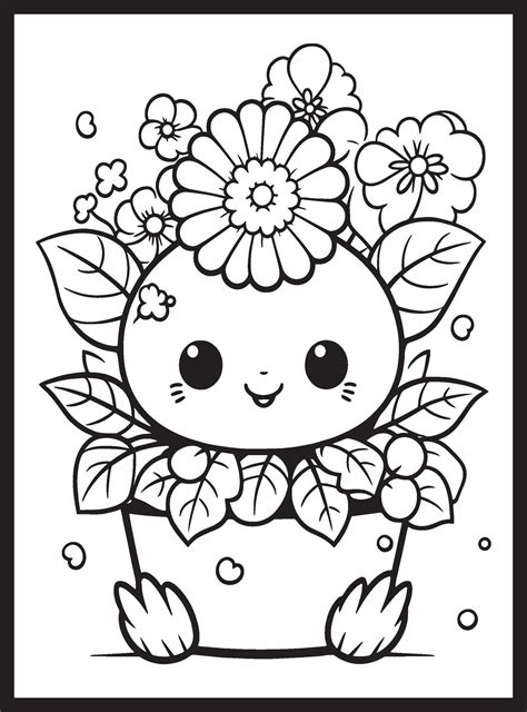 Cute Kawaii Flower Coloring Pages Vector Art At Vecteezy 7056 The Best Porn Website