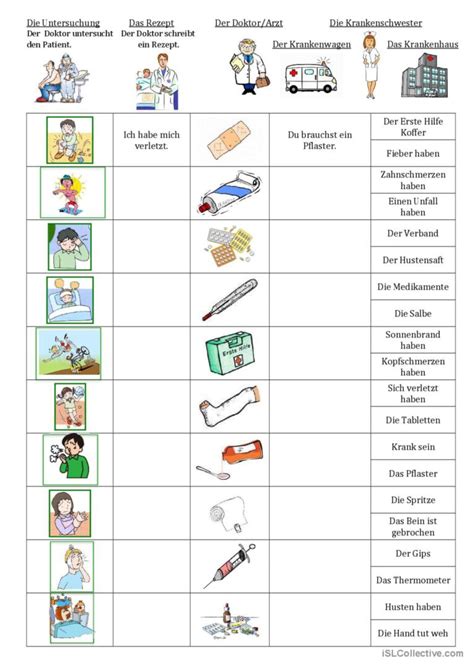 Beim Arzt Bildw Rterb Cher Ode Deutsch Daf Arbeitsbl Tter Pdf Doc