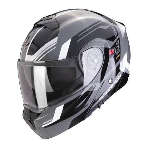 SCORPION EXO 930 Evo Sikon Gris Noir Blanc Casque Moto Modulable