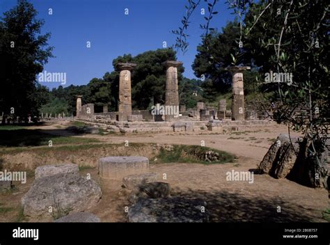 GREECE, OLYMPIA, ANCIENT GREEK RUINS Stock Photo - Alamy