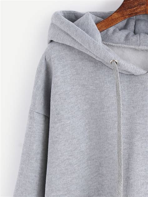 Drawstring Hooded Sweatshirt Shein Sheinside